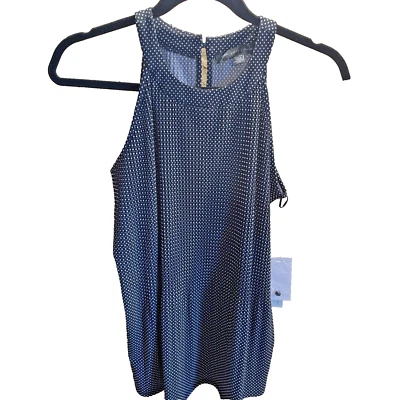 Camiseta sin mangas Joan Vass para mujer XS negra blusa camisa lunares fluida carrera elegante Foto 1 de 4