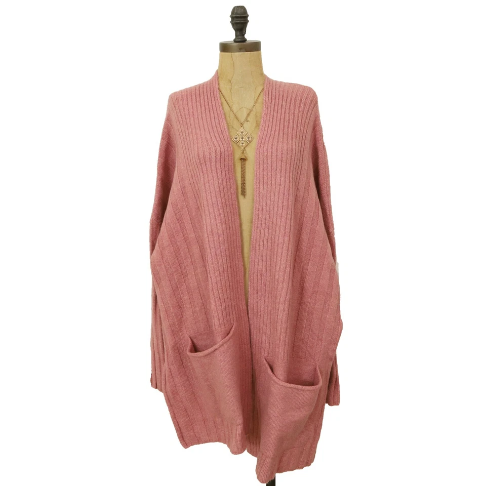 Topshop Womens 23P07QROS Pink Open Front Cardigan Sweater Size 14