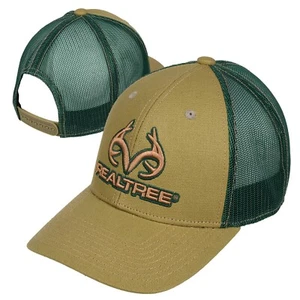 Realtree Antlers Mesh Back Cap- Khaki/Forest Green - Picture 1 of 3