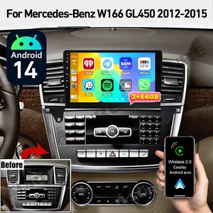 64GB Android 14 For Benz ML GL W166 X166 GL450 Car Radio GPS Carplay Stereo Wifi - Picture 1 of 13