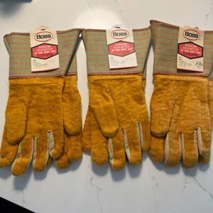 Vintage Boss FLXO 666 Men’s Work Gloves – Lot of 3 Pairs – Made in USA - NOS - Picture 1 of 8