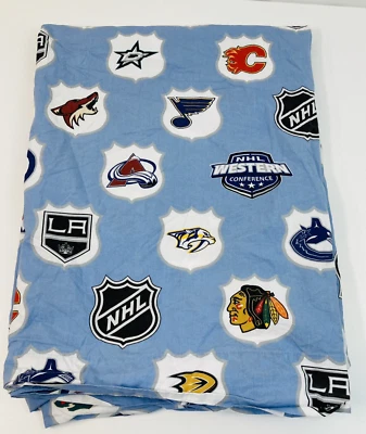 Hoja plana doble Pottery Barn PB Teen Blue NHL Western Conference Foto 1 de 4