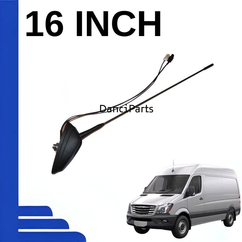 16" Black Replacement Antenna  AM/FM For Freightliner Sprinter 3500 (2007-2018) - Image 1 of 3