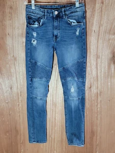 &Denim HM girls jeans size 20 skinny stretch distressedt adjustable waist blue - Picture 1 of 11