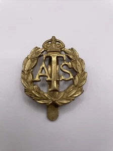 Original British Army WW2 Auxiliary Territorial Service Cap Badge - Foto 1 di 4