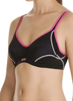 Sujetador deportivo - Con aros - Contour 10D - BERLEI - Electrify - Negro/Rosa/Verde Foto 1 de 2