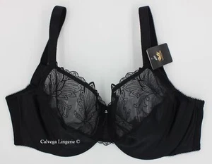 NWT WACOAL 857361 "Slim Silhouette" Full Figure, Minimizer, Lace Bra, Black - Picture 1 of 7