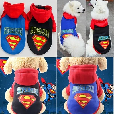 MARKENLOS Superman Haustier Hund Kleidung Katze Welpen Mantel Hoodie Warme Sweater Jacke