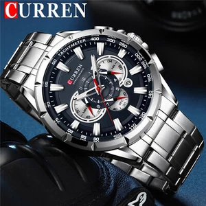 CURREN Men Steel Watch Fashion Chronograph Date Wristwatch Quartz Watches G4A8 - Picture 1 of 13