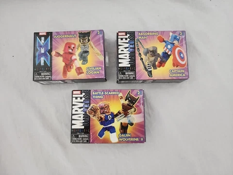 3 Packs of Marvel Comics X-Men - Avengers MiniMates Figure Sets Cover