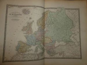 Carte issue atlas universel geographie Brué levasseur 1876 europe   - Imagen 1 de 1