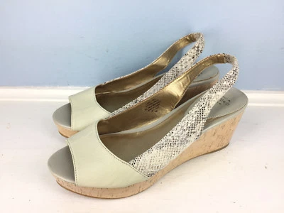 Joan David Luxe 9 на танкетке платформы слинга заглянуть носок серый змея кожи б/у в отличном состоянии - Изображение 1 из 4