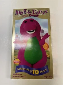 Barney Sing and Dance With Barney VHS 1999 Celebrating 10 Year Video Tape Tested - Picture 1 of 3