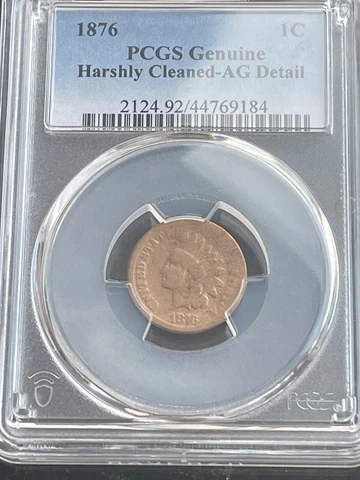 ☘️1876 Indian Head Cent 1c — 147 Year Old Wild West Coin PCGS AG Details☘️ Cover