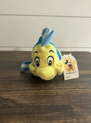 Walt Disney World The Little Mermaid Flounder Fish Plush Mini Bean Bag NWT VTG - Image 1 of 4