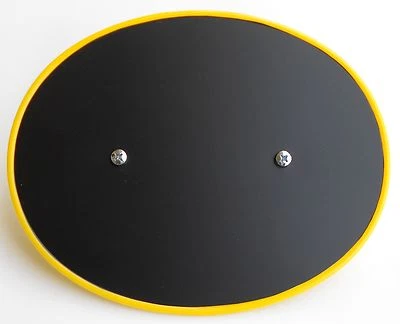 YAMAHA MX175 MX250 MX360 YZ250 YZ VINTAGE STYLE RAISED EDGE FRONT Y/B # PLATE  - Image 1 of 2