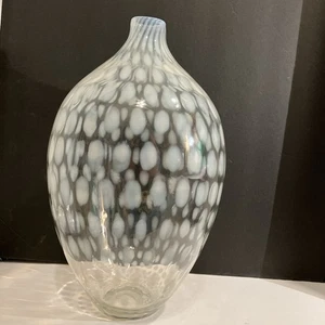 Vaso vintage Beetle Vallien Kosta Boda in vetro soffiato artistico bianco chiaro LEGGI - Foto 1 di 6