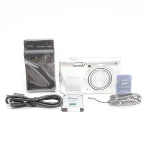 Nikon COOLPIX A300 Silver Compact Digital Camera 20.1MP 8x Zoom Tested - Picture 1 of 7