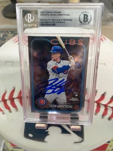 Pete Crow-Armstrong MLB 2024 Topps Cromo Auténtico Autógrafo Automático RC Novato BGS - Imagen 1 de 3
