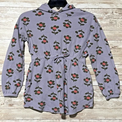 Vestido con Capucha Hanna Andersson Floral Manga Larga Tejido Gofre con Bolsillos Talla 10 Foto 1 de 4