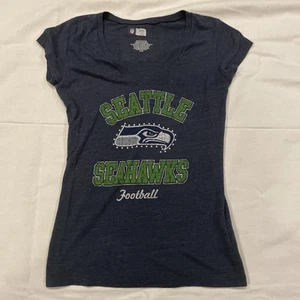 Camiseta para mujer Seattle Seahawks cuello en V L azul ropa del equipo de la NFL - Imagen 1 de 9