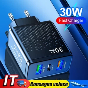 2 adattatori per caricabatterie da muro per telefono USB-A+1 PD Type-C da 30 W p - Zdjęcie 1 z 16