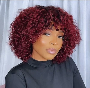 Joedir Hair Short Curly Bob Wig Human Hair 10” ES WH Pro-Lucerne In TT1B/99J - Picture 1 of 5
