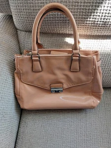 Vgc Clarks Sandy Pink Peach Large Bag Shoulder Handbag Double Handle Rose Gold - Picture 1 of 7