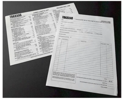 Vintage RC Car Truck Traxxas Hawk-2 Double-Sided Parts List w/order form NO COPY - Image 1 of 2