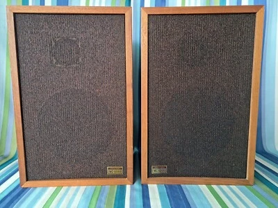 VINTAGE REALISTIC MC-1000 STEREO SPEAKERS PAIR TESTED VERY NICE! BIN87 BIN88 - Image 1 of 4