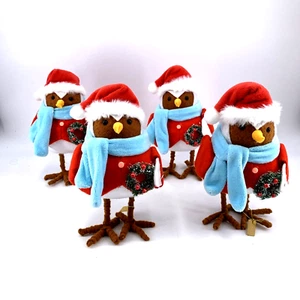 Target Featherly Friends Crinkle Birds Winter Santa Anthropomorphic lot of 4 - Picture 1 of 7