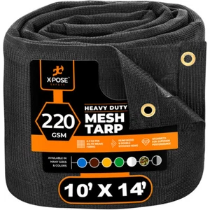 Cubierta protectora negra multipropósito para camión de malla de alta resistencia, 10' x 14' - Imagen 1 de 8