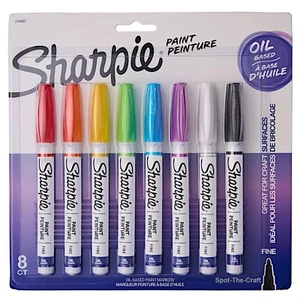 Sharpie Oil Based Paint Markers Assorted Colors Fine Tip 8 Pens 2144007 - Picture 1 of 3