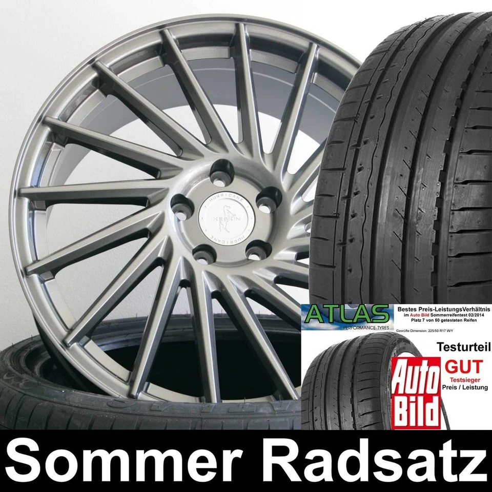 18" KT17 Keskin PP RS 225/40 Radsatz NEU für Audi A3 3,2l + S3 8P, 8PA - Bild 1 von 4