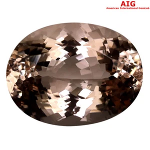 4.64 ct AIG Certified Fair Oval Shape (12 x 9 mm) Orange Pink Morganite Gemstone - Picture 1 of 2