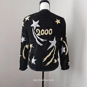 Allure Y2K 2000 Looped Cardi Jacket Gold & Silver Women sz Medium - Picture 1 of 15