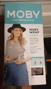 Moby Classic Wrap Baby Carrier - Stone Gray - 100% Cotton Holds 8-33lbs 