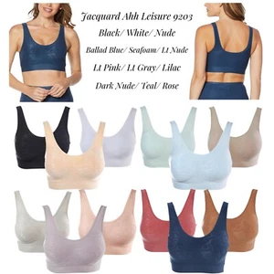 3 Pack Rhonda Shear Jacquard Ahh Bra w/ Removable Pads 9203 S-XL 695-963 *Pick - Picture 1 of 36