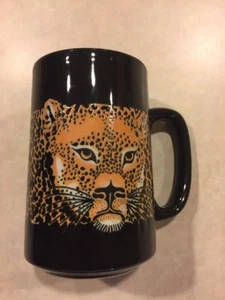Jaguar Cat Print Ceramic Black Coffee Mug Tea Cup 16oz - Picture 1 of 7