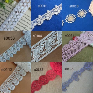 4 Yards 2"-3.5'' Wide Rayon Venise Lace Red, White, Blue, Grey,Brown,Pink zhs7 - Picture 1 of 10