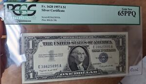 1957-A $1 Silver Certificate Blue Seal PCGS 65PPQ Gem New - #B106