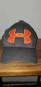 Under Armour Hat Cap Orange Gray Camo Logo Fitted S/M - Picture 1 of 5