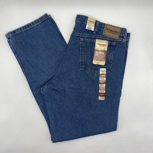 New Wrangler Relaxed Fit Rugged Wear Denim Blue Jeans Mens Size 40x32 #693 - Picture 1 of 11