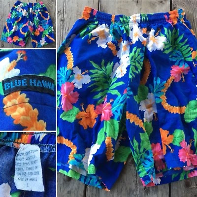Vintage BLUE HAWAII Shorts Made In Hawaii L 80s 1980s - Image 1 of 4