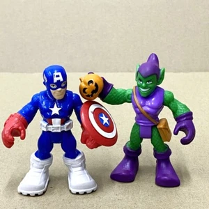 2PCS Captain American Green Goblin Playskool Marvel Super Hero Adventures Figure - Picture 1 of 6