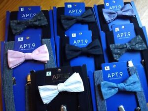 NEW Apt 9 Bow Tie & Suspenders Set Lavender Blue & Black FREE SHIPPING