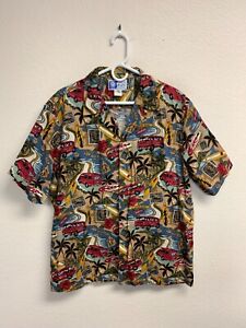 Vintage RJC Hawaii Men's Button Shirt Size XL All Over Print Hawaiian *SEE FLAW*