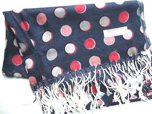 NEW Pashmina Winter Scarf Scarves Silk Royal Blue Large Polkadot Shawl Wrap Warm - Picture 1 of 5