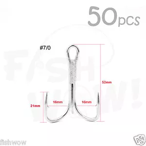 50 pezzi pesca 3x ami acuti nichel misura 7/0 pesce WOW! Pesce acciaio ad alto tenore di carbonio - Foto 1 di 3