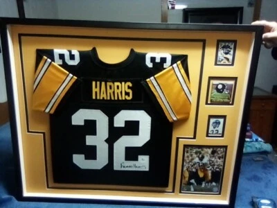 Camiseta deportiva autografiada por Franco Harris de los Pittsburg Steelers # 32 con 4 fotos en... Foto 1 de 2